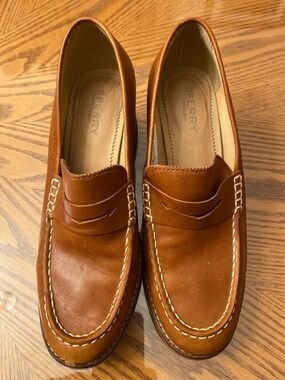 Sperry Women's Brown Leather Heeled Moccasin Boots